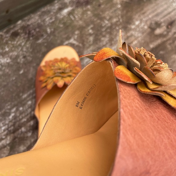 Korkease Noellie Leather Platform Flower Slide Wedge - Picture 11 of 13